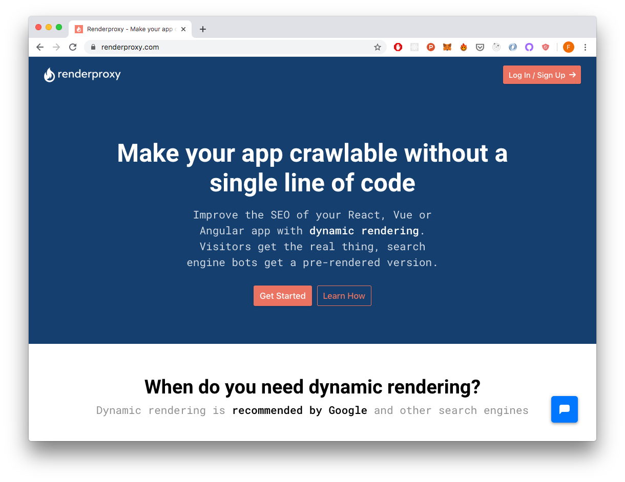 Renderproxy Landing Page